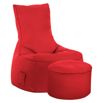 Sedací pytel Scuba Sedací vak Swing s taburetem, 90 × 65 × 95 cm, červený 28813 050