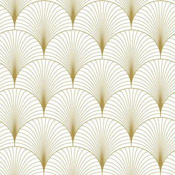 Tapeta Vliesová tapeta na zeď, Art deco, bílo-zlatá, 139456, Bloom, Esta Home