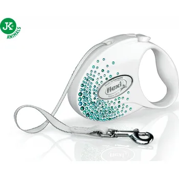 Vodítko pro psa flexi Glam Splash Ocean Tape (pásek), velikost S, bílá