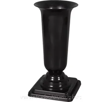Váza Plastová váza černá lesklá těžká