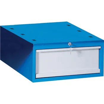 Dílenský stůl Güde Závěsná zásuvka na nářadí k pracovním stolům GD, 1x zásuvka, 510 x 592 x 255 mm, modrá / šedá