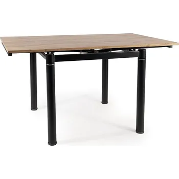 Jídelní stůl Jídelní stůl GUTY rozkládací 80-131x80 cm, MDF dub artisan, kov černý matný lak