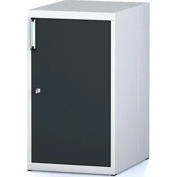 Alfa 3 Dílenská skříňka na nářadí MECHANIC, s dvířky, 2 police, 480 x 600 x 840 mm, antracitové dveře