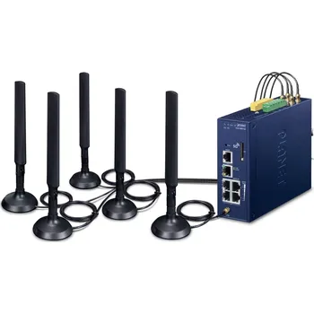 Síťový prvek Planet LCG-300-NR-US IP30 Industrial IoT LoRaWAN + 5G NR Cellular Gateway with 5-Port 10/100/1000T - US915 MHz