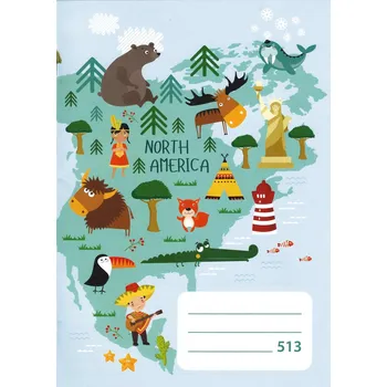 Sešit Notes Školní sešit A5 513 10 listů linkovaný Severní Amerika