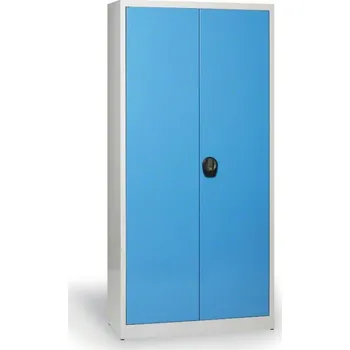 Policová skříň Dílenská policová skříň na nářadí KOVONA JUMBO, 4 police, demontovaná, 1200 x 500 x 1950 mm, šedá / modrá
