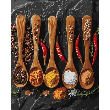 Set školních potřeb Malowanie po numerach - Różne przyprawy 40x50cm