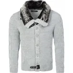 CARISMA svetr pánský 7596 límec s kožíškem XL šedá