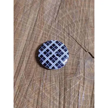 Knoflík Knoflík dřevěný 20 mm barva černá