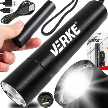 Svítilna Hliníková baterka 250 lm, 1200 mAh, Verke V87557