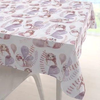 ubrus Dětský bavlněný čtvercový ubrus Sandra SA-284 Hnědé sovy 40x40 cm