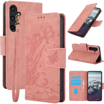 Pouzdro na mobilní telefon AxyzCase Flowers knížkové pouzdro na mobil Samsung Galaxy A15 LTE - růžové