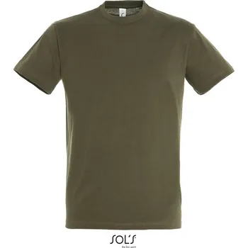 levne-bavlnene-tricko-znackove-SOLS-khaki velikost: M