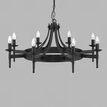 Searchlight Lustr Cartwheel II, osm zdrojů černá 8 x 60 W - Doprava zdarma