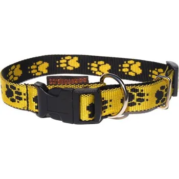 Obojek pro psa DOGSTORE Popruhové obojky 2 cm Barva: Žlutá (černé tlapky)