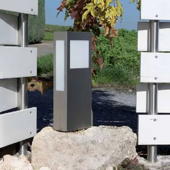 Lampička CMD Sloupkové svítidlo Paulo 40, bez zásuvky nerez matná, opálová 1 x 18 W - Doprava zdarma