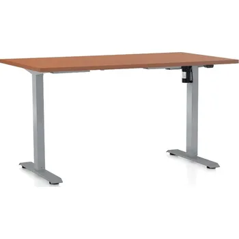 Psací stůl Výškově nastavitelný stůl OfficeTech A, 120 x 80 cm, šedá podnož, třešeň