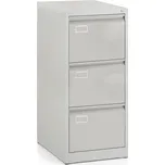 Kovová kartotéka A4 - 3 zásuvky, 45,5 x 62 x 101,5 cm, cylindrický zámek, světle šedá - ral 7035