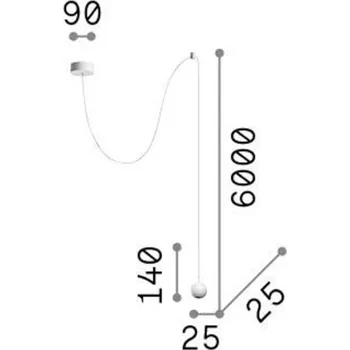 Ideallux Ideal Lux Archimede Sfera LED závěsné svítidlo, černá, kov 1 x 4 W LED W - Doprava zdarma