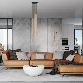 Euluna Závěsné světlo Laser, sedmipolohové, mosazné - Výška baldachýnu 2,5 cm mosaz, černá 7 x 10 W LED - Doprava zdarma