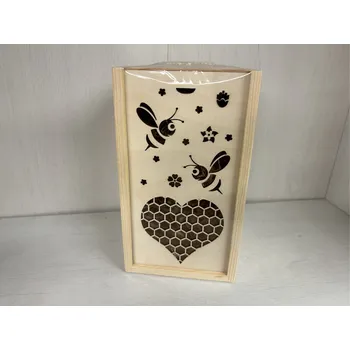 Úložný box Dřevotéka Dřevěná krabička na med přírodní 21x12 cm Dřevěná krabička na med přírodní 21x12 cm