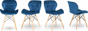 Jídelní židle Sky jídelní židle skandinávský styl 4 ks modré/světlý buk