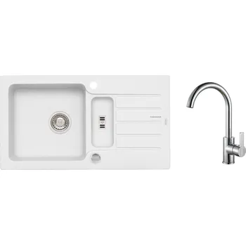 Granitový dřez Set Alveus Niagara 70 White 11 + Tonia Chrom