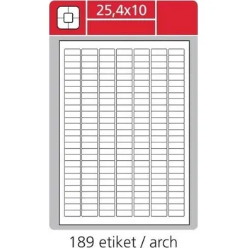 Speciální papír Etikety Economy 25,4x10 mm, matné, bílé, 100 listů