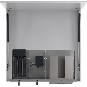 Koupelnový nábytek TOWEL zrcadlová skříňka 900 mm se senzorovým dávkovačem mýdla, vodovodní baterií a zásobníkem na papírové ručníky