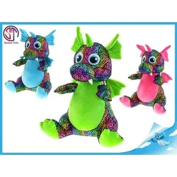 plyšák Mikro Trading Drak plyšový barevný 29cm sedící