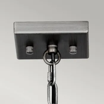 Elstead Závěsné světlo Louvre industriální styl, 4 zdroje stříbrná, kartáčovaná černá, čirá 4 x 60 W - Doprava zdarma