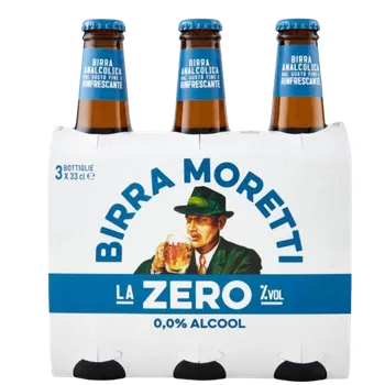 Pivo Birra Moretti Moretti nealkoholické pivo (Zero) 3x33 cl