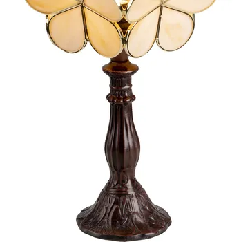 Lampička Clayre&Eef Stolní lampa 5LL-6095 v designu Tiffany, béžová hnědá, béžová 1 x 25 W - Doprava zdarma