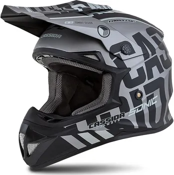 Helma na motorku Dětská cross helma Cup Sonic Junior, CASSIDA, (šedá matná/černá)velikost S (48 až 49 cm)