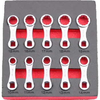 Adaptéry pro momentové klíče 3/8", 10-19 mm, dvanáctihranné očka, 10 ks - QUATROS QS56000