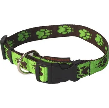 Obojek pro psa DOGSTORE Popruhové obojky 2,5 cm Barva: Zelené (hnědé tlapky)