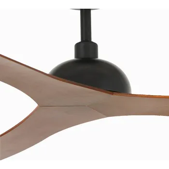 Lampička FARO BARCELONA Stropní ventilátor Gotland, DC, černá/dřevo tmavé - baldachýn - Ø 13 cm, výška 5,5 cm; minimální montážní výška 2,30 m dřevo tmavé, černá - Doprava zdarma