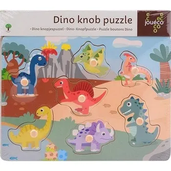 Puzzle Jouéco Dřevěné puzzle s úchyty Dino 18 m+