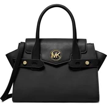 Kožená kabelka Michael Kors Carmen medium flap černá