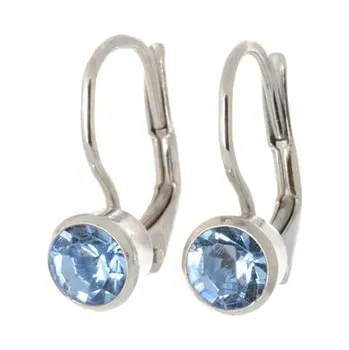 Náušnice Stříbrné náušnice s modrými zirkony STNAU1851F