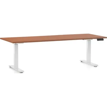 Psací stůl Výškově nastavitelný stůl OfficeTech C, 200 x 80 cm, bílá podnož, třešeň