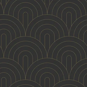 Tapeta Vliesová tapeta na zeď, Art deco, černo-zlatá, 139742, Bloom, Esta Home
