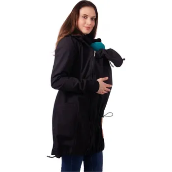 Softshellová NOSÍCÍ bunda Andrea + TĚHOTENSKÁ vsadka, černá S do 165 cm