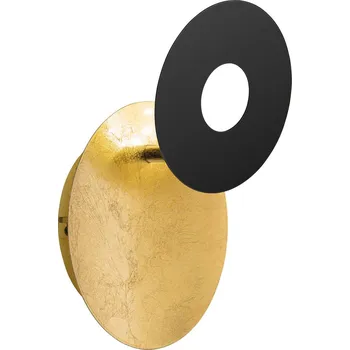 Lampička FISCHER & HONSEL LED nástěnné světlo Hennes, Ø 18 cm, zlatá/černá listové zlato, matná černá 1 x 7 W LED - Doprava zdarma