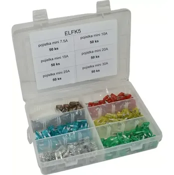 Autobaterie Sada pojistek - box ELTA - plochá mini - 300 ks (ELTA ELFK5)