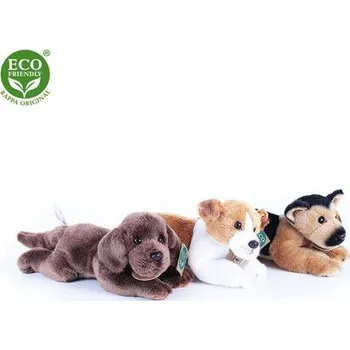 plyšák Rappa Plyšový pes ležící se zvukem 18 cm, 3 druhy, ECO-FRIENDLY
