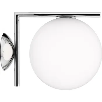 Lampička Nástěnné svítidlo FLOS IC C/W1, chrom Ø 20 cm - Ø koule 20 cm, Ø pro montáž na stěnu 11 cm opálově bílá, chrom 1 x 60 W - Doprava zdarma