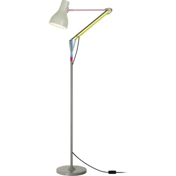Lampička Anglepoise Type 75 stojací lampa Paul Smith edice1 - Ø základny 25 cm; stínidlo - výška 19,2 cm, Ø 14,5 cm; výška dolní kloubové tyče 91 cm; délka kabelu se zástrčkou 280 cm barevná, světle šedá 1 x 6 W LED - Doprava zdarma