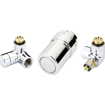 Stavebniny DANFOSS R-URX+RLV-X+RAX 1/2" pro designové radiátory, montáž ventilu vpravo, chrom, 013G4003