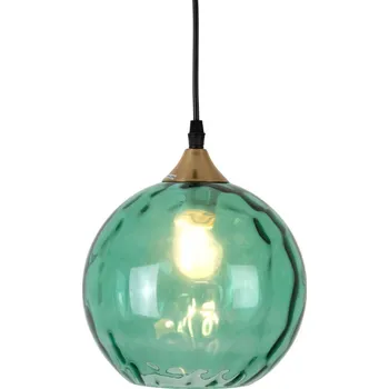 Holländer Závěsné světlo Lucca 1 zdroj stínidlo sklo, zelená - závěs minimálně 30 cm zelená, černá, zlatá 1 x 40 W - Doprava zdarma